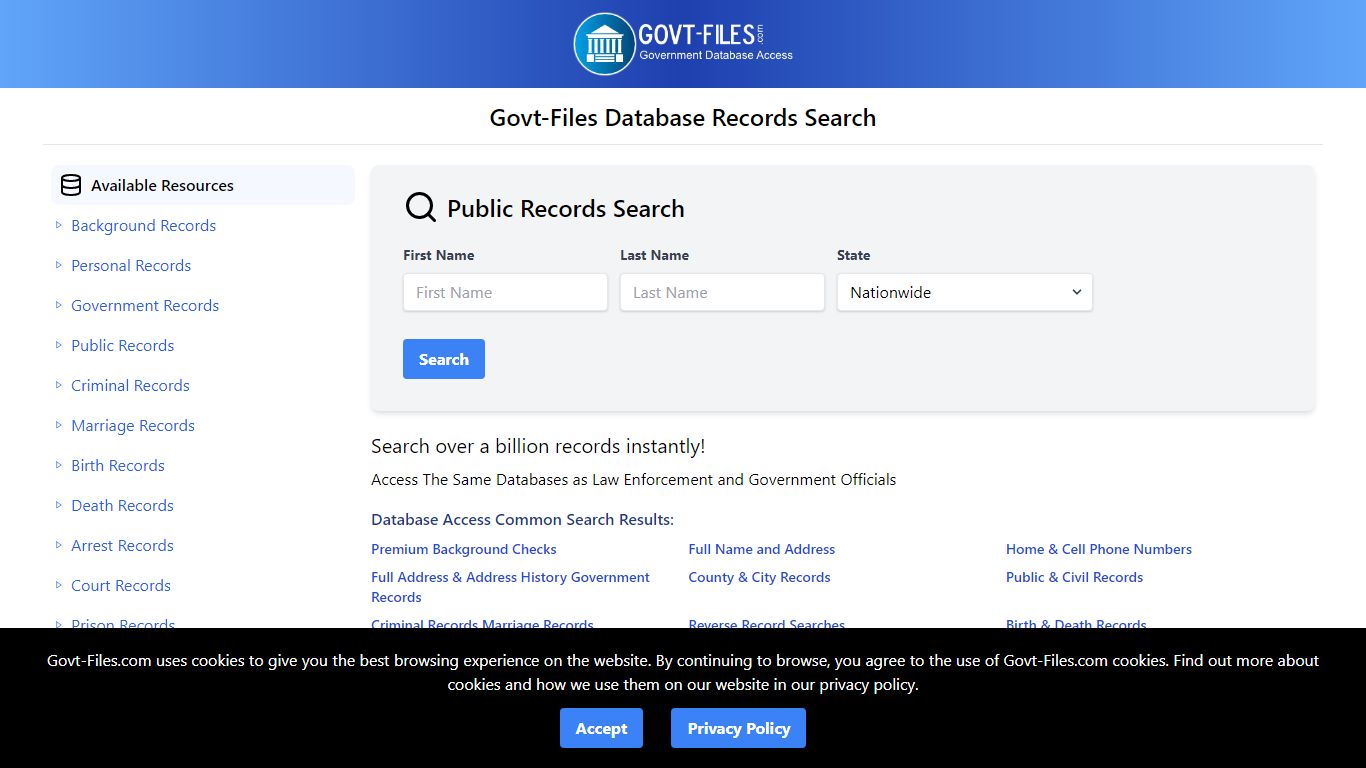 Public Records - Govt-Files